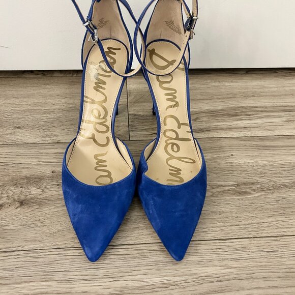 Sam Edelman Royal Blue Suede Harlow Pump Heels Size 8.5 - Picture 4 of 10